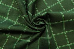 Deadstock Designer Linen-Mix Chambray - Green/White