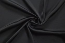 Ex Issey Miyake Deadstock Designer Delicate Floaty Plain Sheened Satin - Black