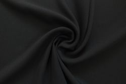 Ex Issey Miyake Deadstock Designer Cavalry Twill Weave Slight Stretch Elegant Suiting Plain - Black