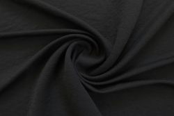Ex Issey Miyake Deadstock Designer Unique Quality Slight Stretch Textured Crepe Jersey - Black