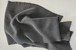 Ex Designer Deadstock 100% Silk Sandwashed Plain Heavy Crepe De Chine - Coal Black