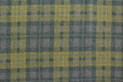 Ex Hobbs Deadstock Designer Knitted Wool Mix Tweed Check - Olive Green/Yellow/Grey