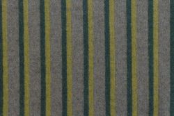 Ex Hobbs Deadstock Designer Knitted Wool Mix Tweed Multistripe - Green/Yellow/Grey