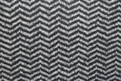 Ex Hobbs Deadstock Designer Wool Mix Chevron Tweed - Black/Grey