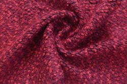 Ex Hobbs Deadstock Designer Cosy Knitted Wool Mix Boucle Tweed - Fuchsia/Black