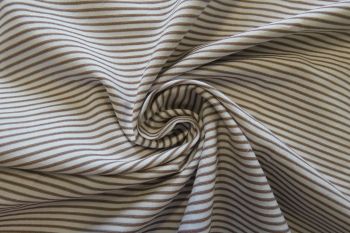 Deadstock Designer Cotton Stitched Stripe - Brown