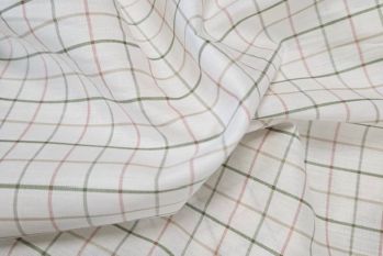 IT-DD041 Ex Barbour Deadstock Designer 100% Cotton Shirting Check - Green.