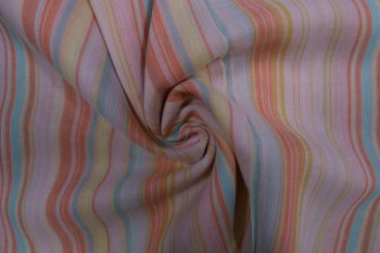 Ex Paul Smith Deadstock Designer 100% Cotton Voile Stripe - Pastels