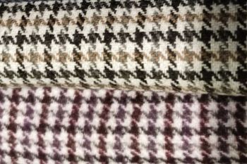 Ex Abraham Moons 100% Wool Dogtooth Tweed Coating - Natural