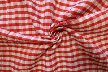 Seersucker Gingham - Red 