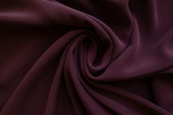 Ex Designer Deadstock 100% Silk Sandwashed Plain Heavy Crepe De Chine - Aubergine