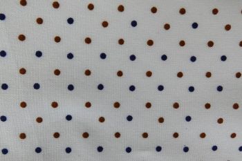 IT-DD107 Deadstock 100% Cotton Poplin Digital Polka Dot Print - Blue/Brown
