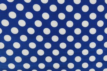 IT-DD021 Deadstock 100% Cotton Poplin Digital Spot Print - Royal/White