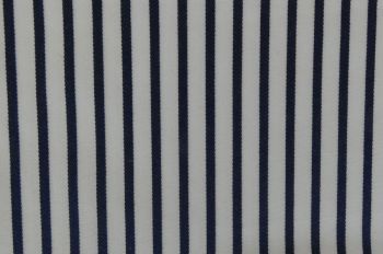 IT-DD066 Deadstock 100% Cotton Shirting Stripe - French Navy/White