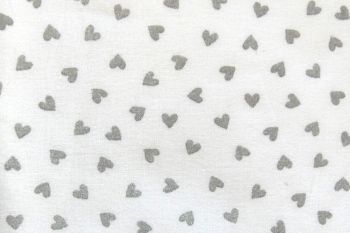 IT-DD071 Deadstock 100% Cotton Voile Digital Mini Heart Print - Grey