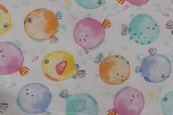 IT-DD088 Deadstock 100% Cotton Poplin Digital Print - Blowfish