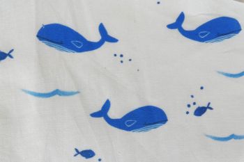 IT-DD092 Deadstock 100% Cotton Poplin Digital Print - Whales