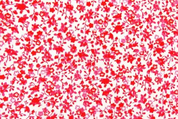 IT-DD093 Deadstock 100% Cotton Poplin Digital Ditsy Floral Print - Red/Pink