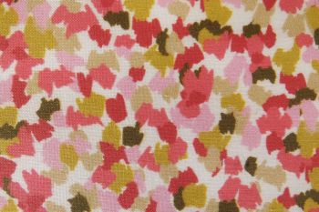 IT-DD095 Deadstock 100% Cotton Poplin Digital Abstract Print - Pink/Olive
