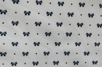 IT-DD102 Deadstock 100% Cotton Poplin Digital Print - Navy Bows