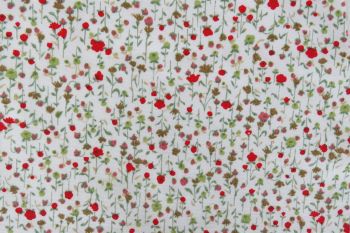 IT-DD114 Deadstock 100% Cotton Poplin Digital Ditsy Floral Print - Green/Red