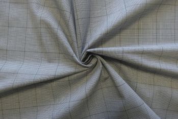 Deadstock Designer Japanese Cotton Lawn Check - Dove Grey