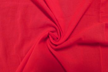 Deadstock Designer Organic Cotton Crinkled Voile Lawn - Vermilion