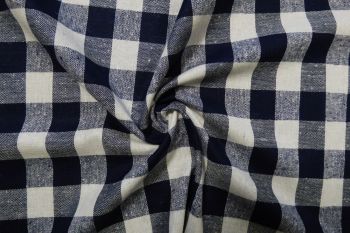 Deadstock Ex-Designer Large Gingham Check - Navy/White