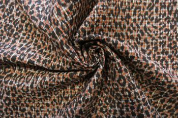 Deadstock Designer Linen-Mix Suiting - Orange/Black