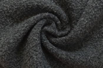 Ex Max Mara Deadstock Designer Cosy Merino Boiled Wool-Mix Plain - Dove Grey Marl