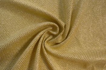 Ex Hobbs Deadstock Designer Lurex Honeycomb Jersey Knit - Gold/Cream