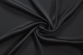 Ex Issey Miyake Deadstock Designer Delicate Floaty Plain Sheened Satin - Black
