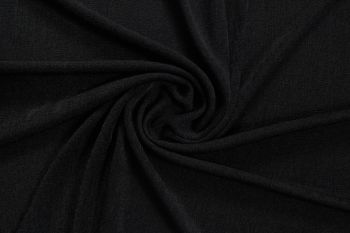 Ex Issey Miyake Deadstock Designer Sheened Slinky Crepe-Style Jersey - Jet Black