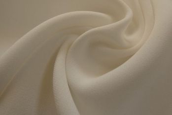 Ex Issey Miyake Deadstock Designer Lightweight Comfort-Stretch Lena Crepe Suiting - Chantilly Cream