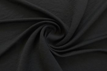 Ex Issey Miyake Deadstock Designer Unique Quality Slight Stretch Textured Crepe Jersey - Black