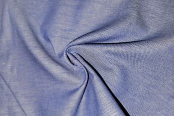 Ex Tootal Deadstock Designer 100% Cotton Chambray Birdseye Plain - Blue