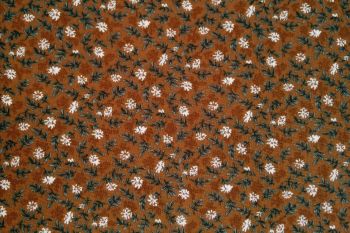 Deadstock 100% Cotton Poplin Digital Floral Print - Sepia