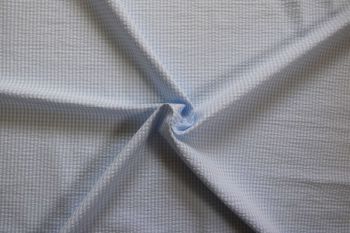 IT-DD005 Deadstock 100% Cotton Seersucker Gingham Check - Sky Blue