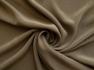 Ex Designer Deadstock 100% Silk Sandwashed Plain Heavy Crepe De Chine - Old Gold