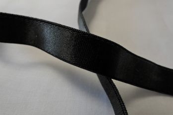 13mm Satin Strap Elastic Normal Shine - Black