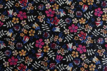 Deadstock 100% Cotton Poplin Digital Floral Print - Magenta