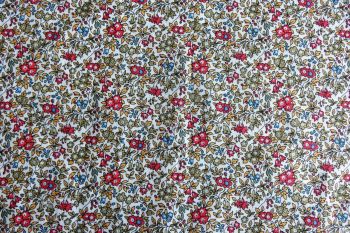 Deadstock 100% Cotton Poplin Digital Floral Print - Moss 