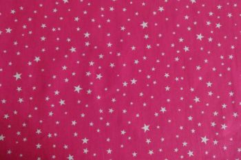 Deadstock 100% Cotton Poplin Digital Star Print - Hot Pink