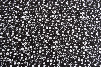 Deadstock 100% Viscose Digital Mini Floral Print - Black