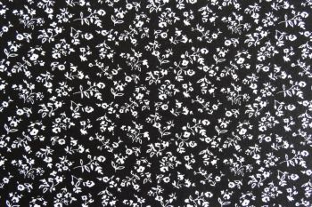 Deadstock 100% Viscose Digital Ditsy Floral Print - Black