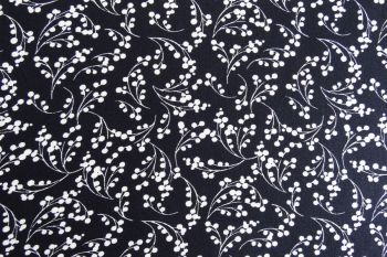 Deadstock 100% Viscose Digital Berry Print - Navy