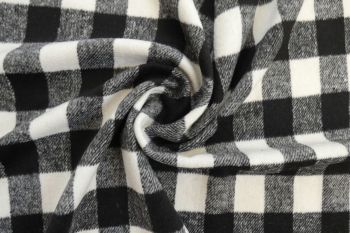Ex Hobbs Deadstock Designer Wool Jacketing Tweed Check - Black/White
