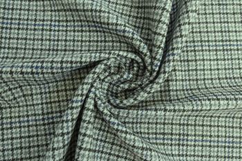 Ex Hobbs Deadstock Designer Wool Jacketing Tweed Dogtooth - Grey/Charcoal/Navy