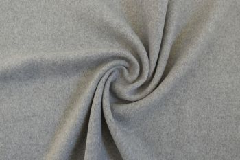 Ex Hobbs Deadstock Designer Wool Jacketing Tweed Plain - Light Grey