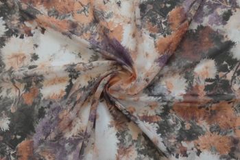 Ex Issey Miyake Designer Deadstock Delicate Floral Chiffon - Peach/Teracotta/Mauve